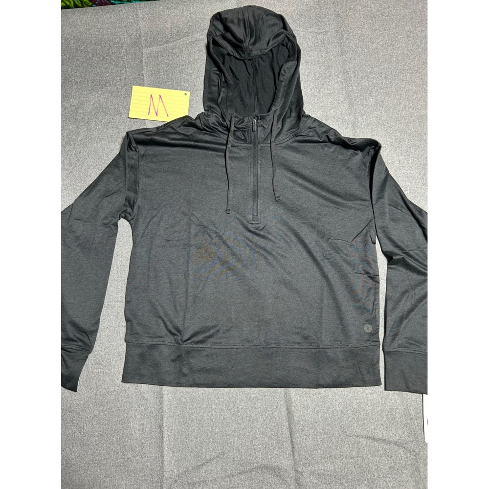 Gaiam Movement 1/2 Zip Hoodie Womens M Black Heather Gorpcore Athleleisure Yoga